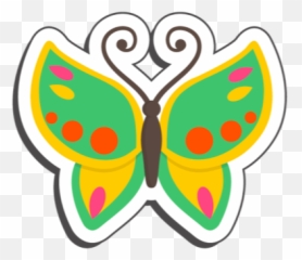 Vintage hippie stickers for message by Tyler Banner - Butterfly Emoji