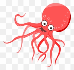 Free Octopus Squid Illustrations - Cartoon Transparent Png Emoji