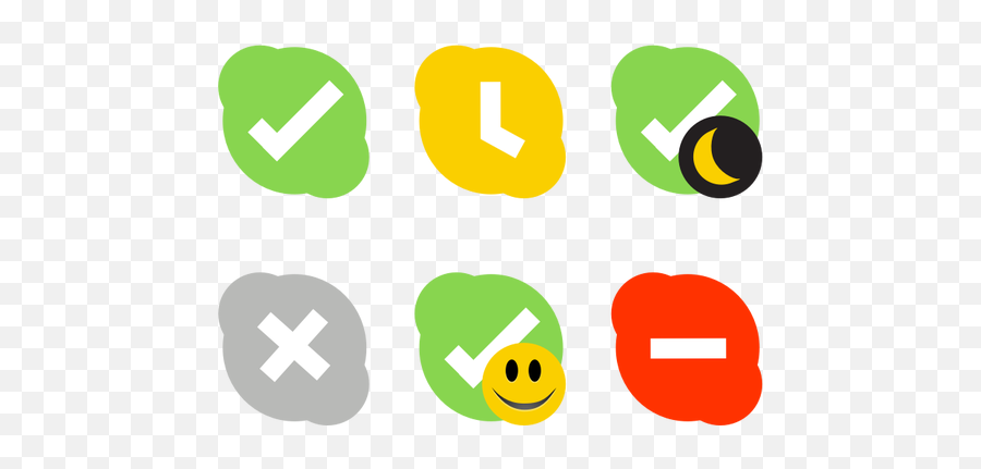 Vector Drawing Of Flat Skype Status Icons - Skype Status Icon Emoji,Emoji Game