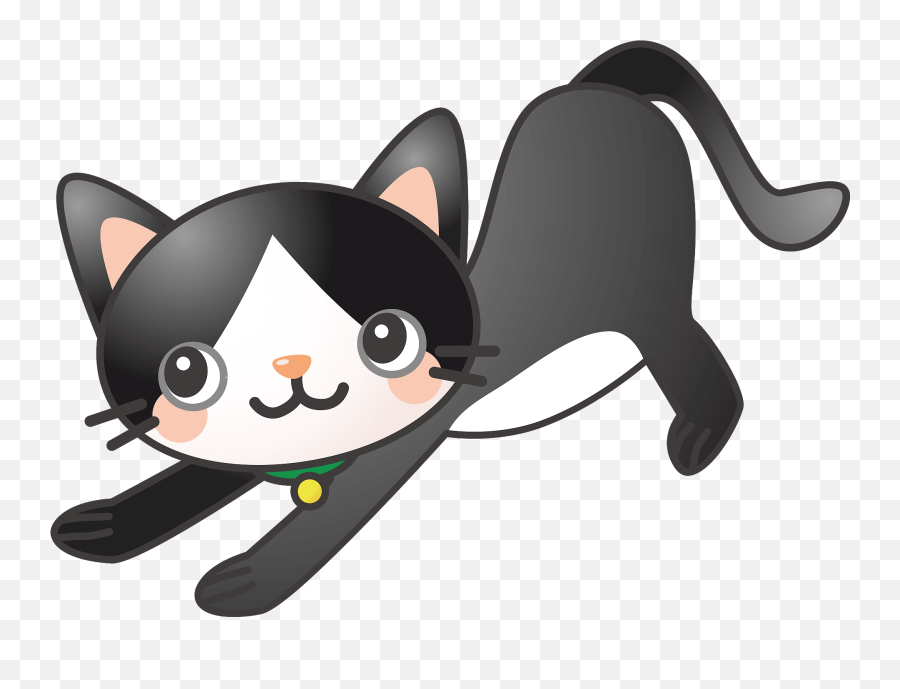 Black Cat Is Stretching Clipart Free Download Transparent - Clipart Transparent Animal Stretching Emoji,Stretching Emoji