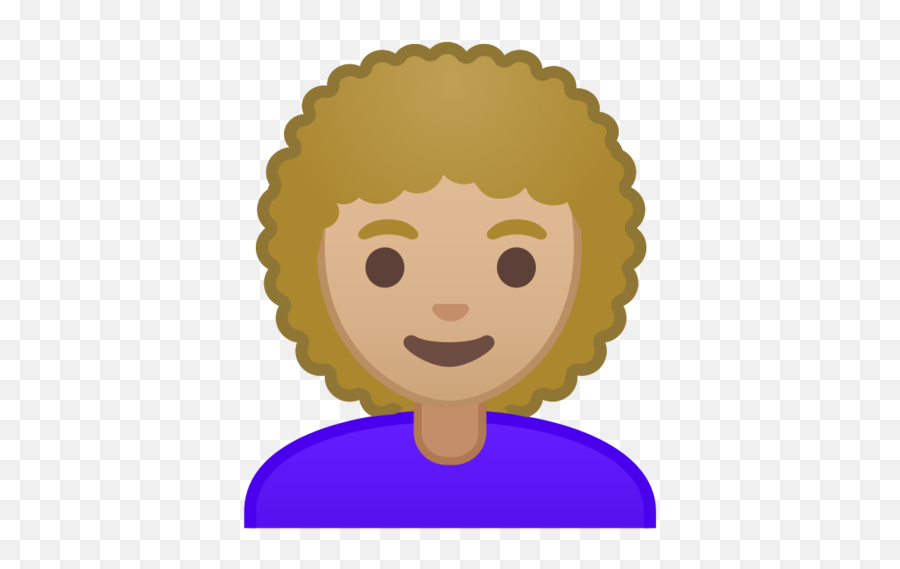 Medium - Android Emoji,Curly Hair Emoji