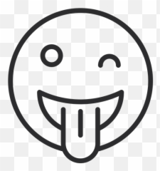 Winking Face With Tongue - Money White Black And Emoji