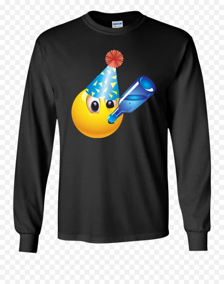 Funny Emoji T Shirt G240 Gildan - Long Sleeve Gucci T Shirts For Men,Emoji Happy New Year