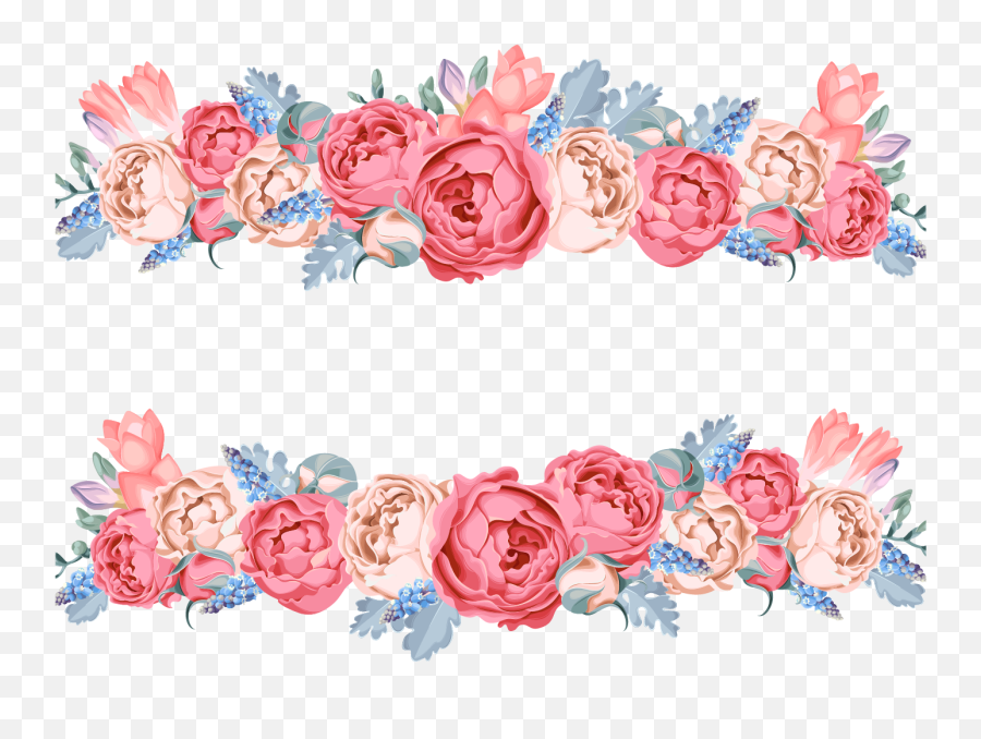 Pink And Blue Flowers Clipart Images Gal 1045886 - Png Background Flower Vector Png Emoji,Pink Flower Emoji