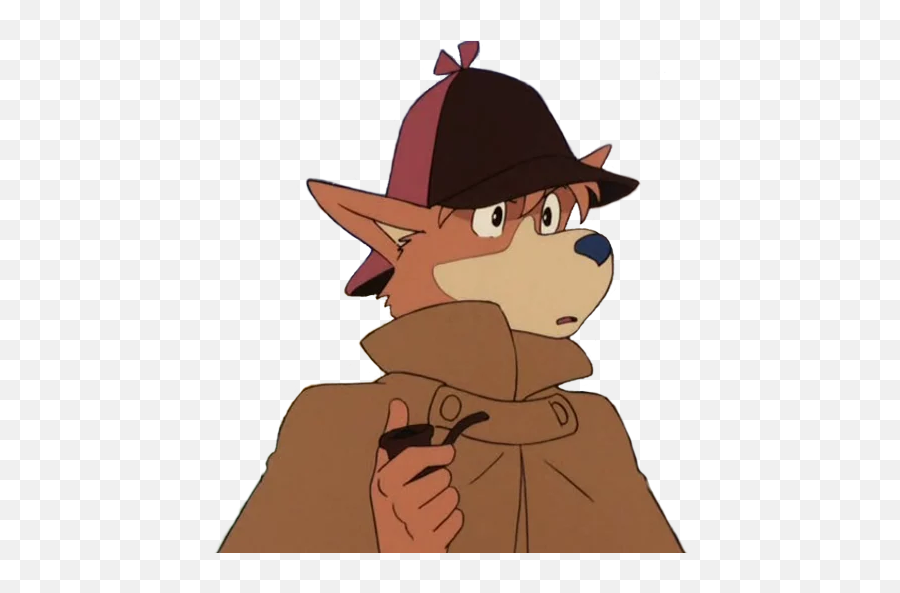 Sherlock Hound By Boomtown Stickers For Telegram - Cartoon Emoji,Sherlock Emoji