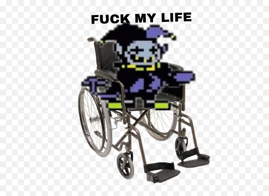 Jevil Cant Do Anything Because His In A Fucking Wheelch - Wheelchair Png Emoji,Wheelchair Emoji