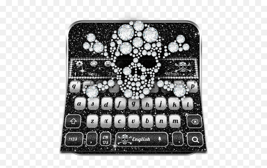 Diamond Rip Skull Keyboard Theme - Circle Emoji,Black Diamond Emoji