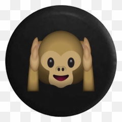 Text Emoji Hear No Evil Monkey Jeep Camper Spare Tire Cover Custom Size - Louis Xvi King Of France,See No Evil Emoji