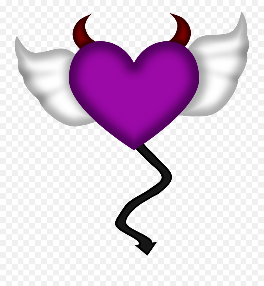 Pin - Corazon Con Alas Y Cuernos Emoji,Purple Heart Emoji Pillow