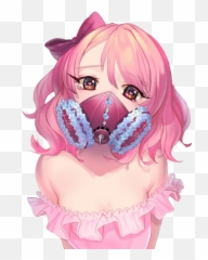 Anime Girl Kawaii Cute Pink Hair Mask - Cute Pink Hair Anime Girl Emoji,Pink Hair Emoji