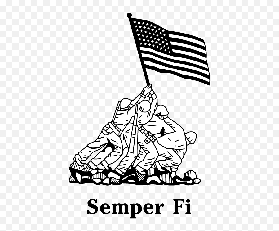 Usmc Drawing Emoji Transparent Png - Semper Fidelis Marine Drawing,Usmc Flag Emoji