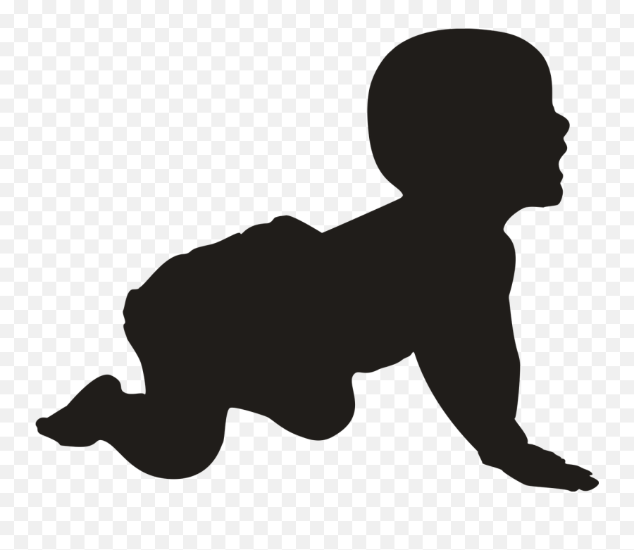 Infant Silhouette Clip Art - Silhouette Baby Crawling Clipart Emoji,Baby Crawling Emoji