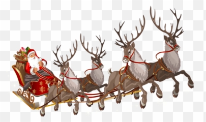 Santaclaus Santa Sleigh Reindeer - Santa On Sleigh Png Emoji,Santa Sleigh Emoji