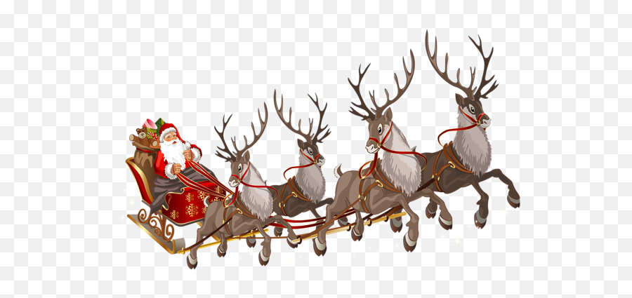 Santaclaus Santa Sleigh Reindeer - Santa On Sleigh Png Emoji,Santa Sleigh Emoji