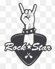 Rock Rockstar Star Guitar Png Vector - Emoji