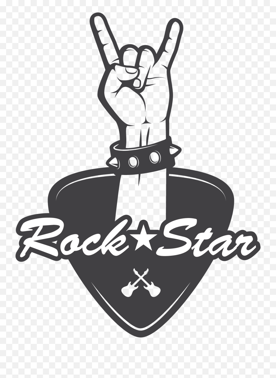 Rock Rockstar Star Guitar Png Vector - Rock Star Png Emoji,Rockstar Hand Emoji