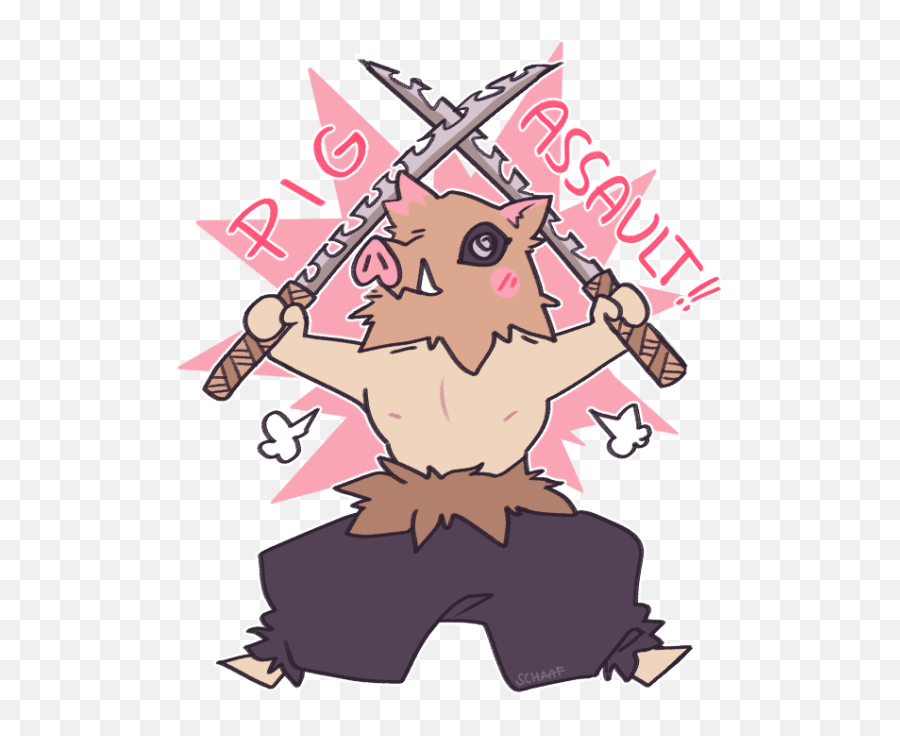 Schaaf On Twitter Pig Assault Kimetsunoyaiba Knyu2026 - Kimetsu No Yaiba Png Emoji,Pig Emoji