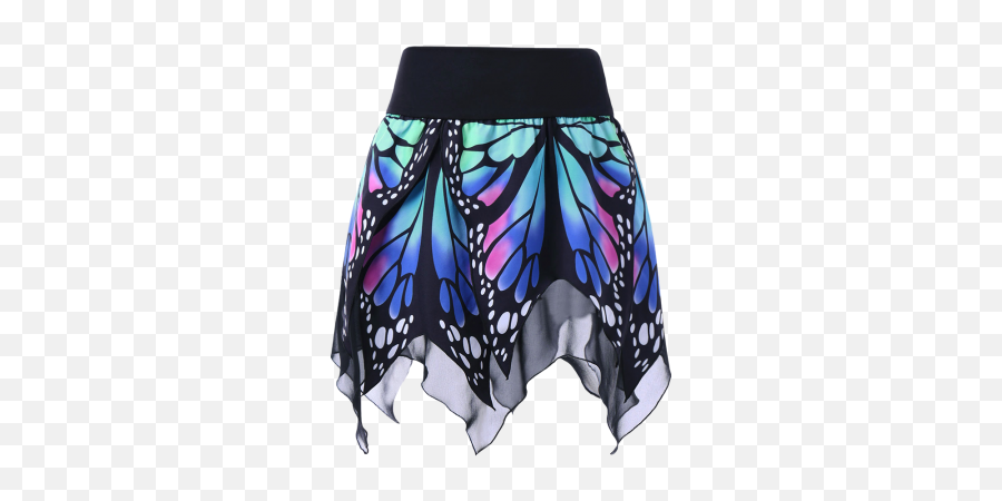 Butterfly Print Handkerchief Skirt - Butterfly Print Skirt Emoji,Emoji Skirt