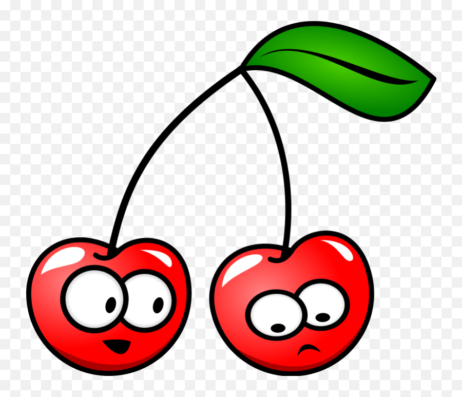 Cherries Clipart Happy Cherries Happy - Cartoon Cherries With Faces Emoji,Cherries Emoji