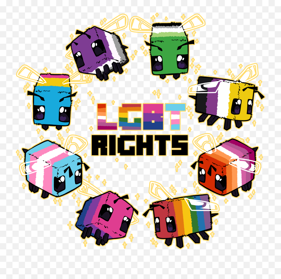 Lgbt - Minecraft Bee Lgbt Rights Emoji,Bisexual Flag Emoji