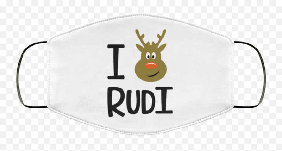 I Love Rudi Reindeer Face Mask - Grinch Face Mask Covid Emoji,Reindeer Emoji