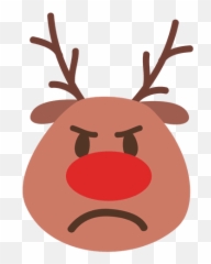 Angry Reindeer Face Emoticon 42 - Do Not Enter Christmas Sign Emoji,Deer Emoji