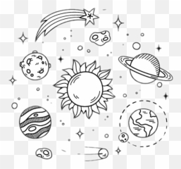 Outlines Tumblr Espacio Sol Luna Outlinetumblr - Space Drawings Emoji
