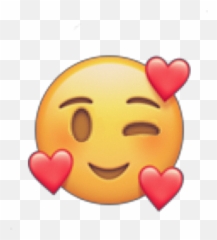 Emoji Customemoji Love Wink Hearts Soft - Smiling Face With 3
