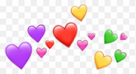 Hearts Original Colors Emoji Featurethis - Transparent Png