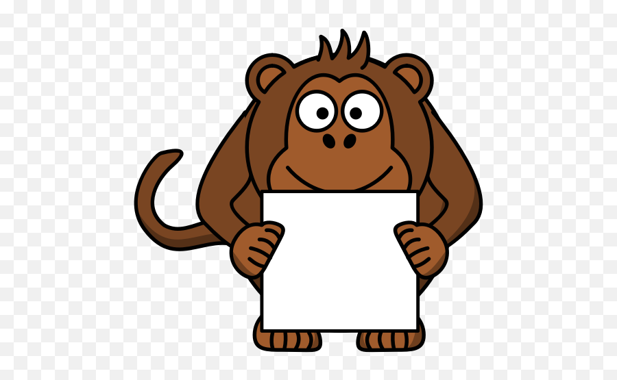 Monkey With White Card - Monkey Holding A Sign Emoji,Raccoon Emoji Copy