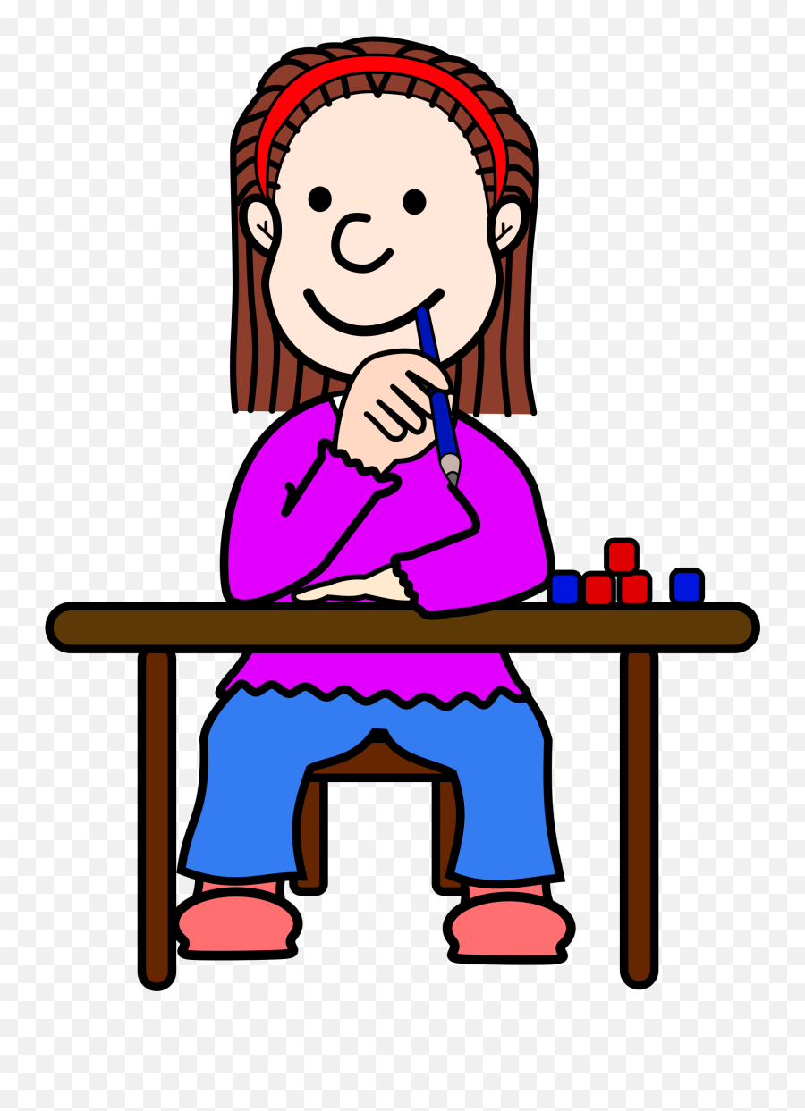 Desk Clipart Big School Desk Big - Student Thinking Clipart Transparent Background Emoji,Desk Girl Emoji