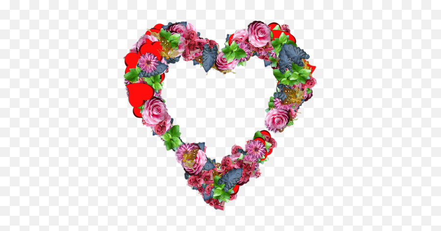 Coeur Png And Vectors For Free Download - Dlpngcom Heart Made Of Flowers Emoji,Emoji Coeur
