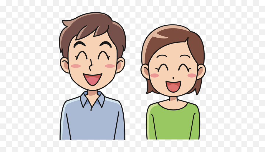 Laughing Cartoon Couple - Clipart Man And Woman Laughing Emoji,Laughing Emoji Text