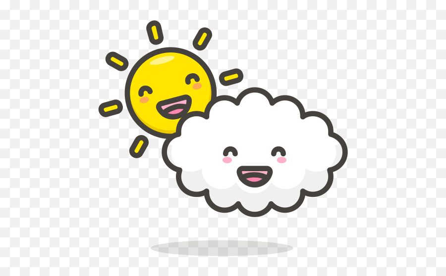 Cloudy Cloud Sun Funny Free Icon Of Another Emoji Icon Set - Gambar Awan Lucu Png,Sunshine Emoji