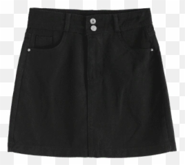Zip Fly High Waisted Mini Denim Skirt - Miniskirt Emoji