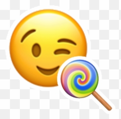 Winky Face Emoji Png Transparent Png - Iphone Lollipop Emoji Png,Sweating Laughing Emoji