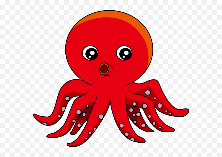Squid Clipart Octopus Clipart - Red Octopus Cartoon Png Clipart Octopus Emoji,Octopus Emoji