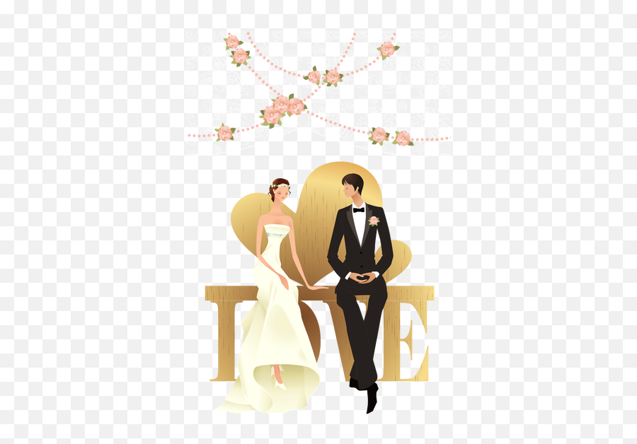 Groom And Bride Transparent Background Png - Clipart Wedding Couple Vector Emoji,Groom Emoji
