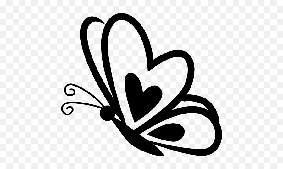 Butterfly With A Heart On Frontal Wing On Side View Free - Butterfly Heart Wings Emoji,Sniffing Emoji