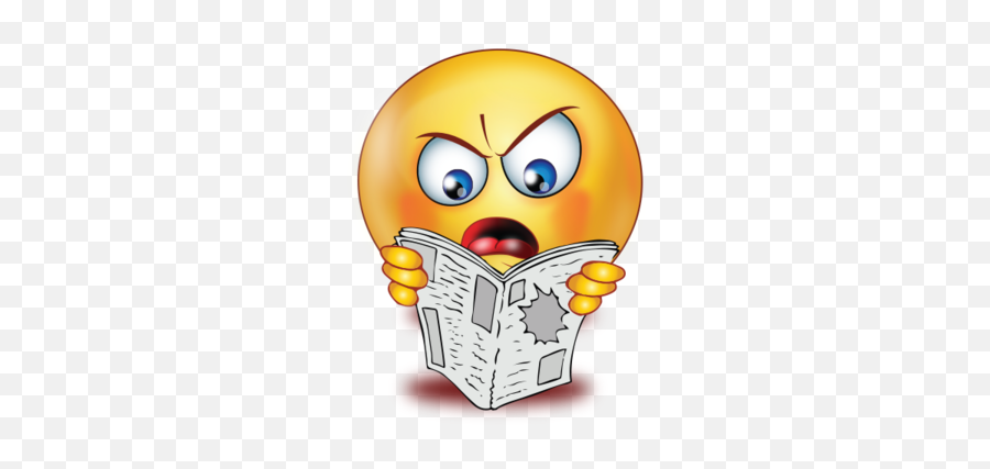 Angry Reading Newspaper Emoji - Fake News Emojis,Reading Emoji - free ...