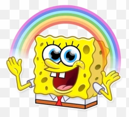 Spongebob Rainbow Gif Transparent - Telegram Sticker Square Pants Emoji,Spongebob Emoticon