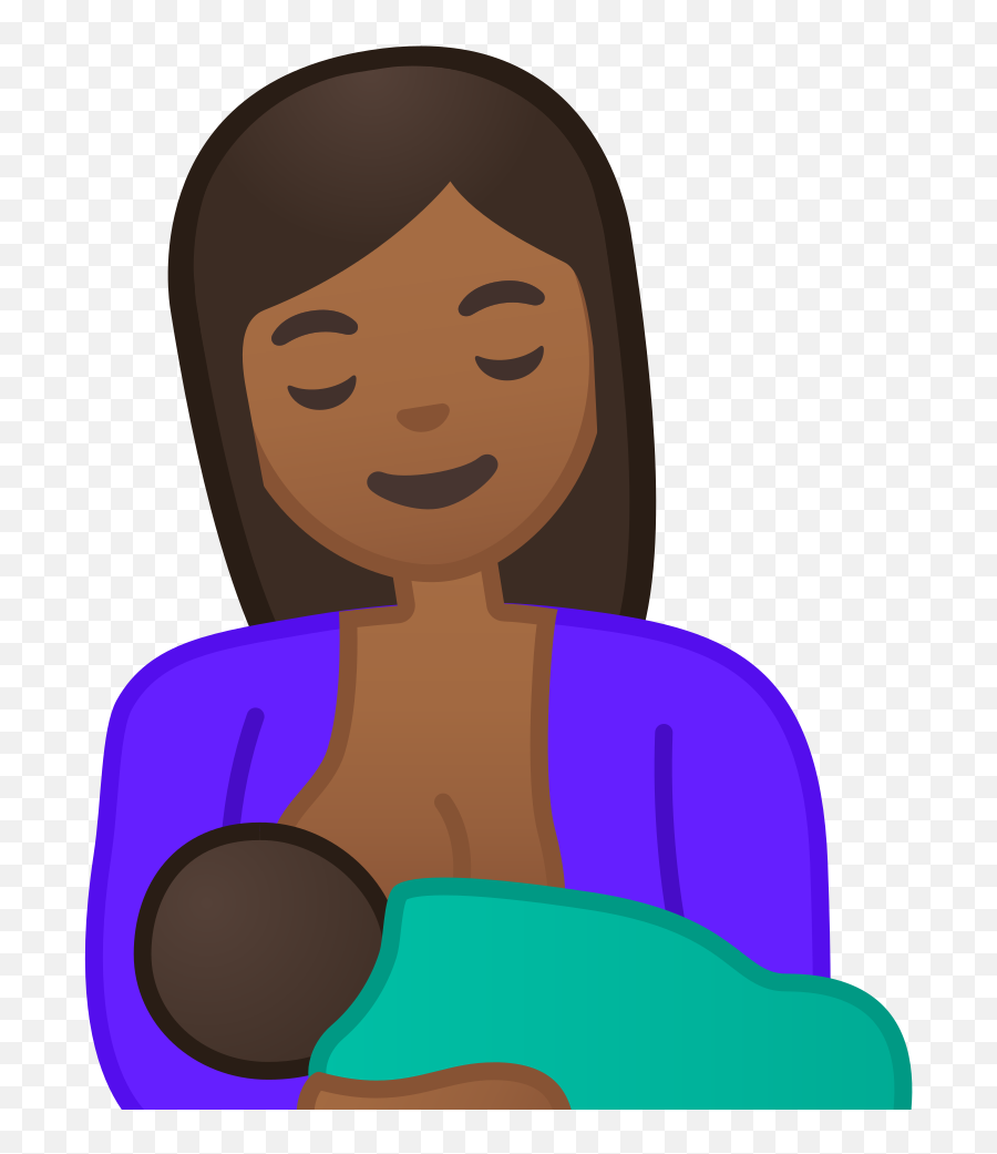 Breast Feeding Medium Dark Skin Tone Icon Noto Emoji - Dibujo Lactancia Materna Animado,Brown Girl Emoji