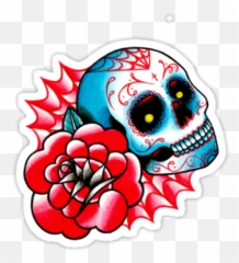 Sugar Skull Stickers Pack 1 By Craig Needham - Dot Emoji,Dead Rose Emoji