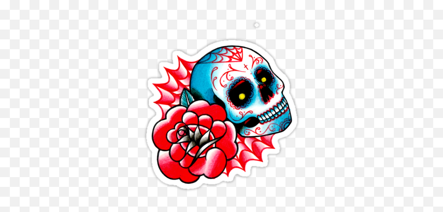 Sugar Skull Stickers Pack 1 By Craig Needham - Dot Emoji,Dead Rose Emoji