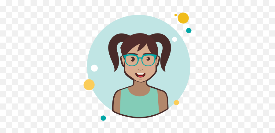 Two Ponytails Hair Lady With Green Glasses Icon - Usuarios Iconos Png Emoji,Two Girl Emoji