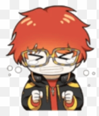 Emoticon Mystic Sticker Messenger Emoji - Mystic Messenger 707 Stickers,Red Hair Emoji