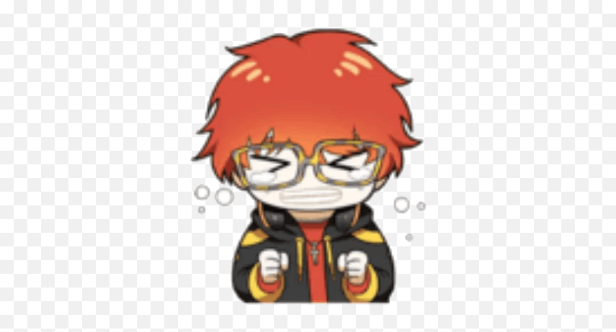 Emoticon Mystic Sticker Messenger Emoji - Mystic Messenger 707 Stickers,Red Hair Emoji