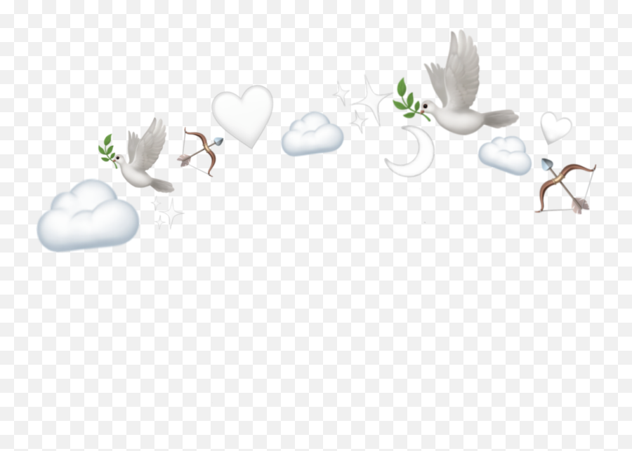 White Crown Emoji Cloud Clouds Stars - Illustration,Clouds Emoji
