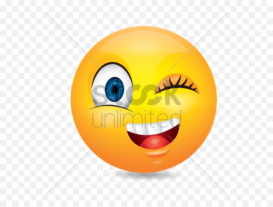 Winking Emoticon Vector Image - Smiley Emoji,Wink Emoticon