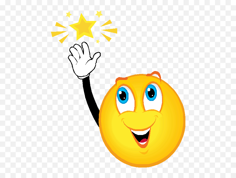 Raise Your Hand Smiley Clipart - Fun Facts About Smiling Emoji,Friend Emoticon